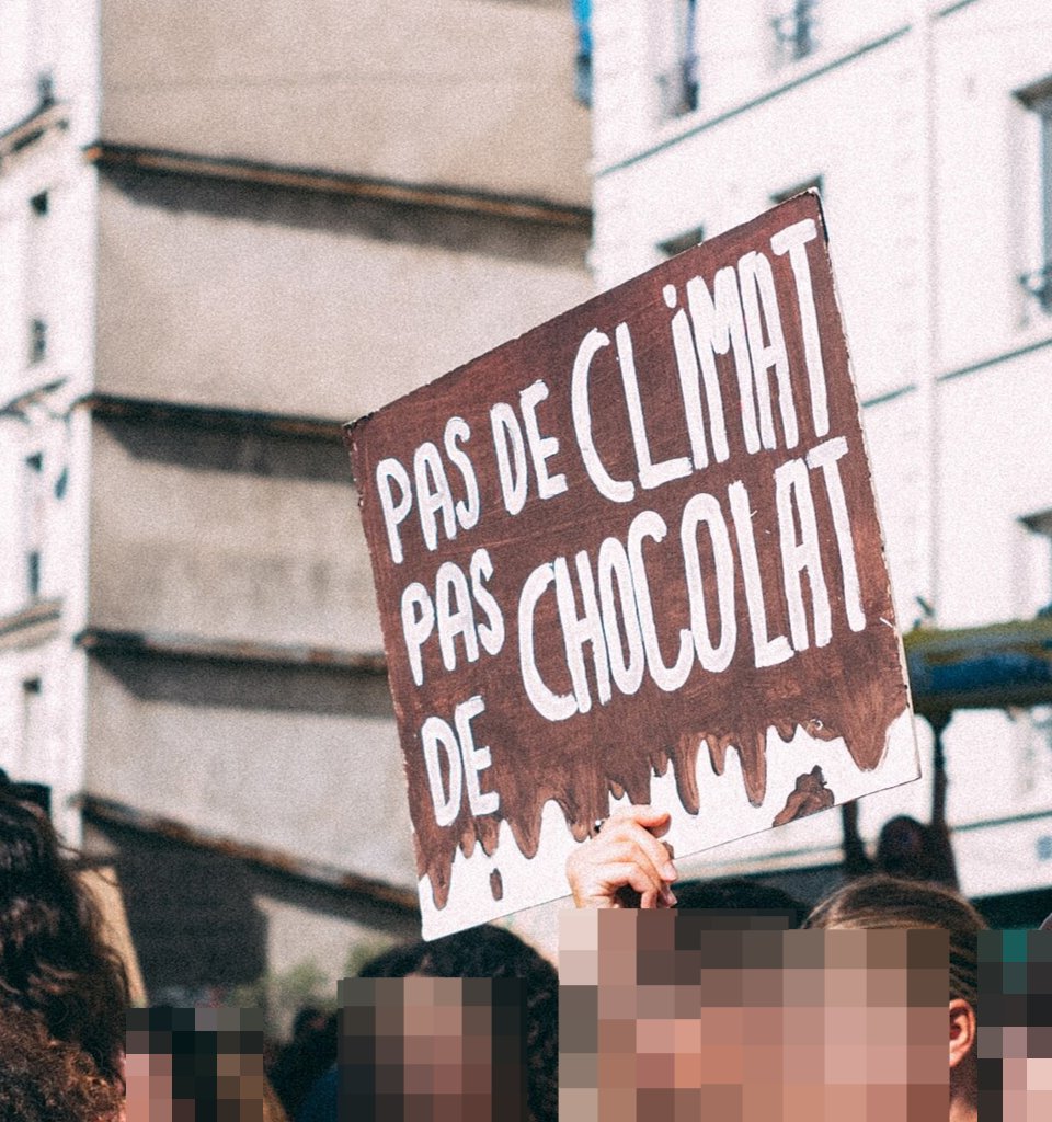 Pancarte « PAS DE CLIMAT PAS DE CHOCOLAT », Paris (75), 20 septembre 2019