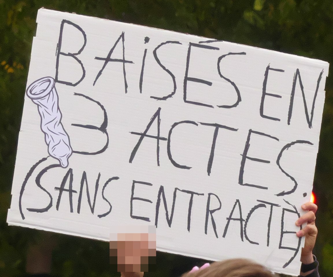 Pancarte « BAISÉS EN 3 ACTES (SANS ENTRACTE) », Belfort (90), 17 octobre 2026