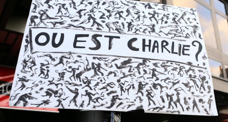 Pancarte « OU EST CHARLIE? », Strasbourg (67), 11 janvier 2015