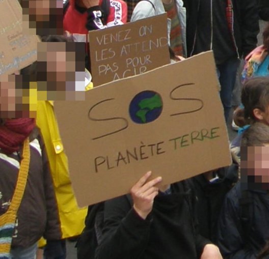 Pancarte « SOS PLANÈTE TERRE », Toulouse (31), 15 mars 2019