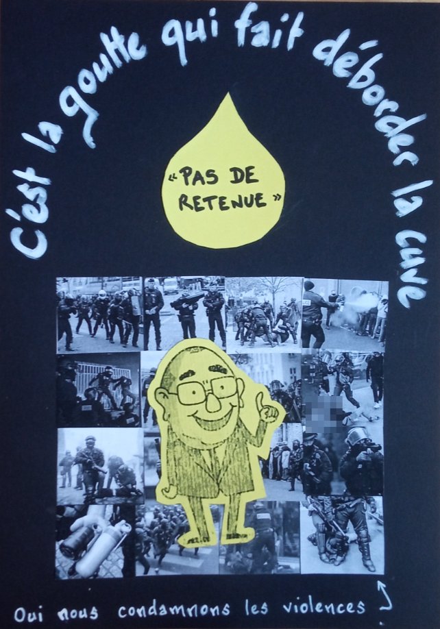 Pancarte « "Pas de retenue" : c'est la goutte qui fait déborder la cuve », Lyon (69), 8 octobre 2026