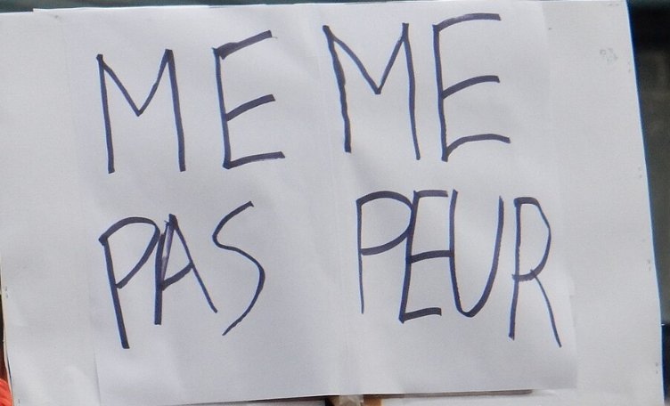 Pancarte « MEME PAS PEUR », Paris (75), 11 janvier 2015