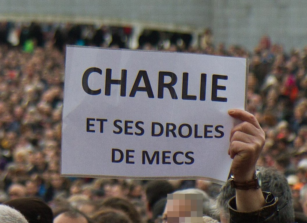 Pancarte « CHARLIE ET SES DROLES DE MECS », Brest (29), 11 janvier 2015